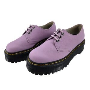 Dr. Martens 1461 Quad Pisa Leather Platform Shoes Lavender Lilac Chunky 7